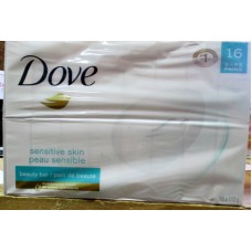 Soap - Beauty Bars -  For Sensitive Skin - Hypoallergenic Product - Moisturizing Cream Bar - Dove Brand / 16 x 113 Gram Bars